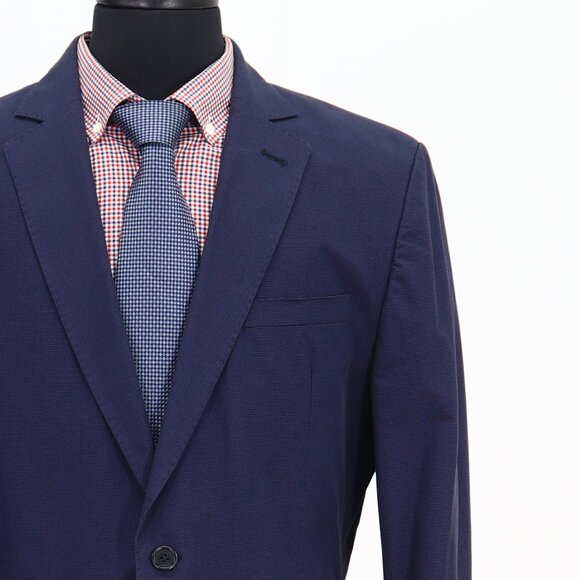Crew Clothing Company 42R Blue HT 2-Button Sport Coat Blazer Jacket G640 - Picture 5 of 11